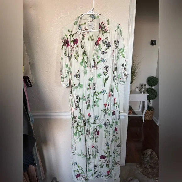 Maeve Anthropologie Floral Tie-Waist Maxi XS